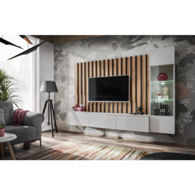 "Verti Entertainment Unit For TVs Up To 75"" - Pearl Grey 220cm"