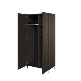 Piemonte PE-01 Hinged Wardrobe 92cm - Portland Ash 92cm - thumbnail 2