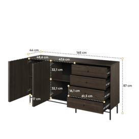 Piemonte PE-07 Sideboard Cabinet 165cm - Portland Ash 165cm - thumbnail 2