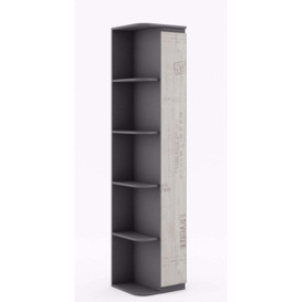 Santana SA-02 Corner Bookcase 40cm - Graphite Grey 40cm - thumbnail 1