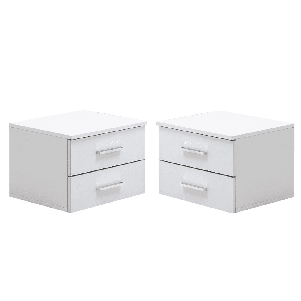 Siena 23 Pair of Bedside Cabinets - White Gloss 47cm - image 1