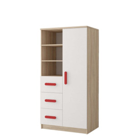 Smyk III SM-05 Sideboard Cabinet 80cm - White Matt 80cm Red - thumbnail 1