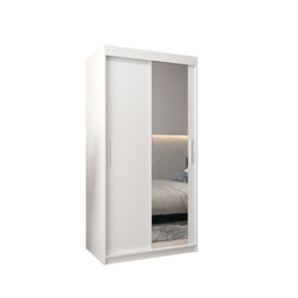 Tokyo II Sliding Door Wardrobe 100cm - White 100cm