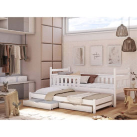 Dominik Bed with Trundle and Storage - White Matt Without Mattresses - thumbnail 2