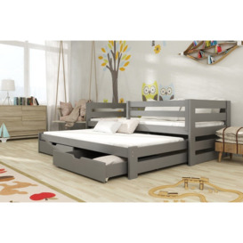 Kubus Double Bed with Trundle - Graphite Foam Mattresses - thumbnail 1