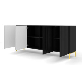 Wave Large Sideboard Cabinet 200cm - Black 200cm - thumbnail 3