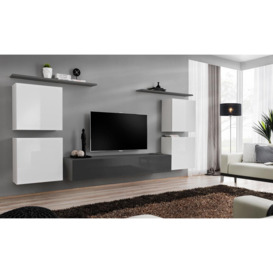 "Switch IV Entertainment Unit For TVs Up To 75"" - Graphite 320cm White"