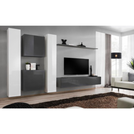 "Switch VI Entertainment Unit For TVs Up To 75"" - Graphite 330cm White"
