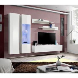 "Fly A5 Entertainment Unit For TVs Up To 65"" - 260cm White Black Gloss" - thumbnail 2