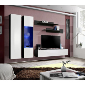 "Fly A5 Entertainment Unit For TVs Up To 65"" - 260cm White Black Gloss" - thumbnail 3
