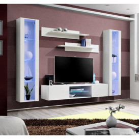 "Fly O2 Entertainment Unit For TVs Up To 60"" - 260cm White Black Gloss" - thumbnail 2