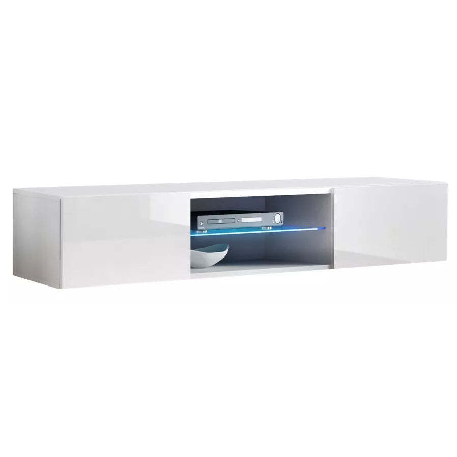 Fly 33 TV Cabinet 160cm - White Gloss 40cm White Matt - image 1
