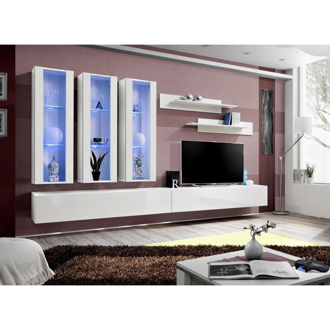"Fly E3 Entertainment Unit For TVs Up To 75"" - 320cm White White Gloss" - image 1