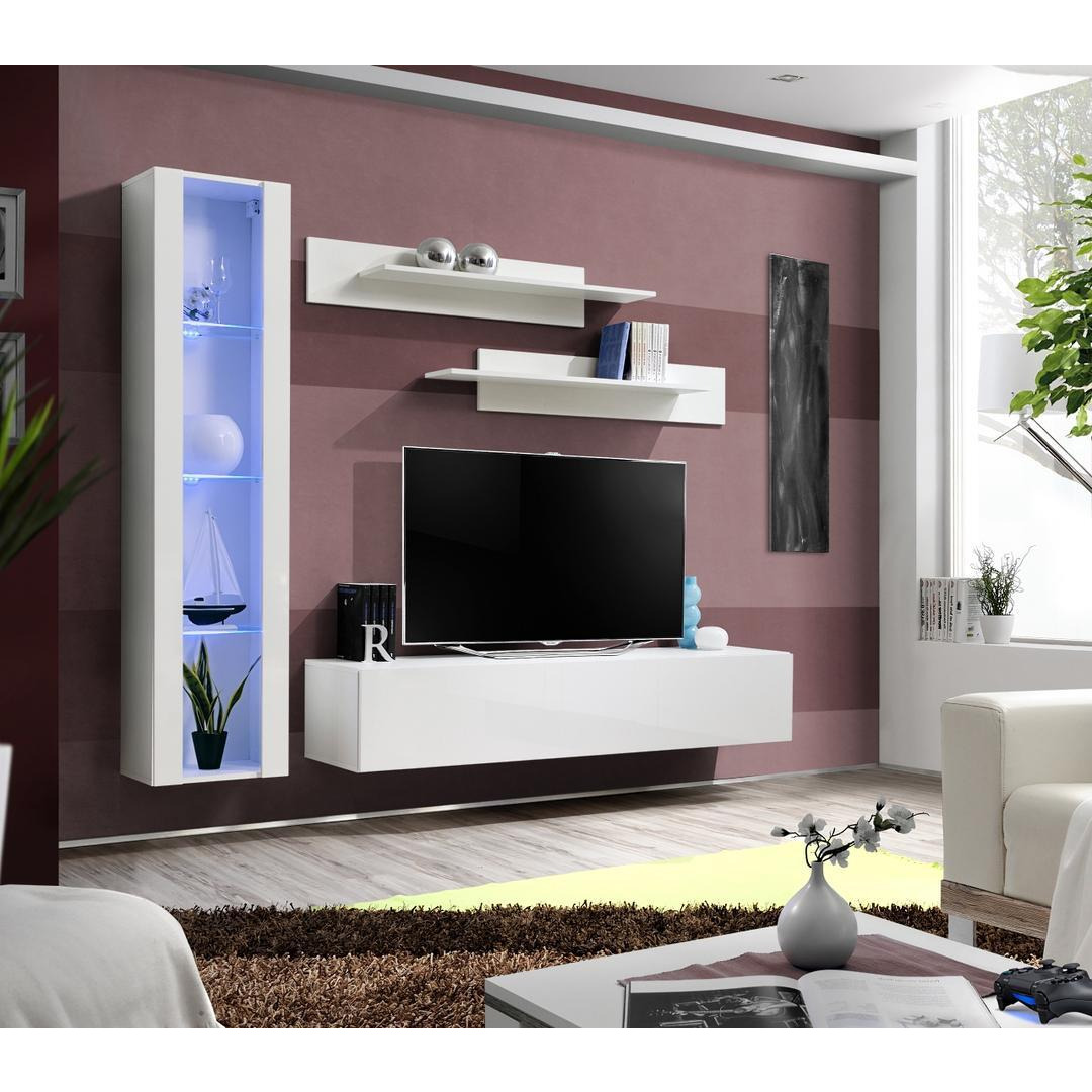 "Fly G2 Entertainment Unit For TVs Up To 60"" - 210cm White White Gloss" - image 1