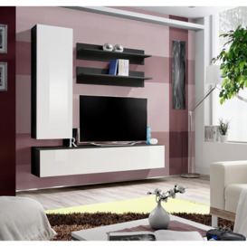 "Fly H1 Entertainment Unit For TVs Up To 49"" - 160cm White White Gloss" - thumbnail 2