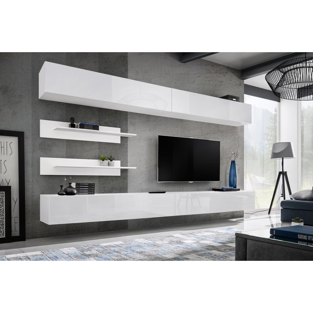 "Fly I1 Entertainment Unit For TVs Up To 75"" - 320cm White White Gloss" - image 1