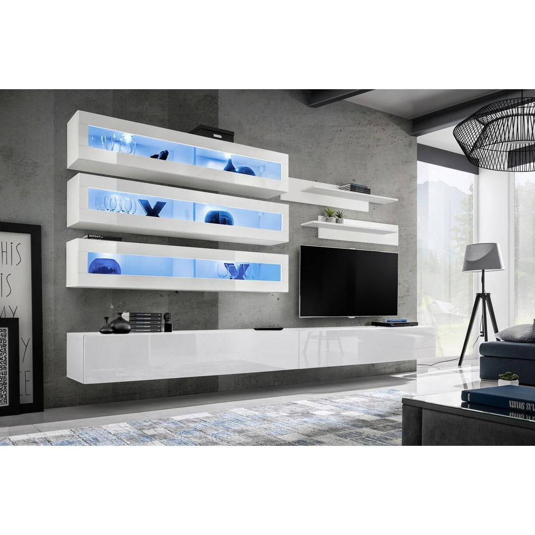 "Fly J2 Entertainment Unit For TVs Up To 60"" - 320cm White White Gloss" - image 1