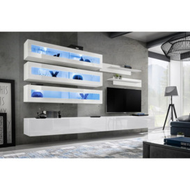 "Fly J2 Entertainment Unit For TVs Up To 60"" - 320cm White White Gloss"