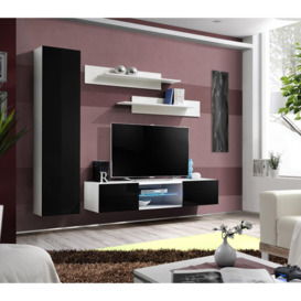 "Fly R1 Entertainment Unit For TVs Up To 60"" - 210cm White White Gloss" - thumbnail 2
