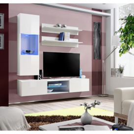 "Fly S3 Entertainment Unit For TVs Up To 49"" - 160cm White White Gloss" - thumbnail 1