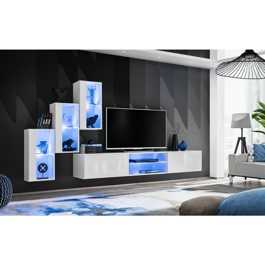 "Switch XXII Wall Entertainment Unit For TVs Up To 60"" - White 210cm White" - image 1