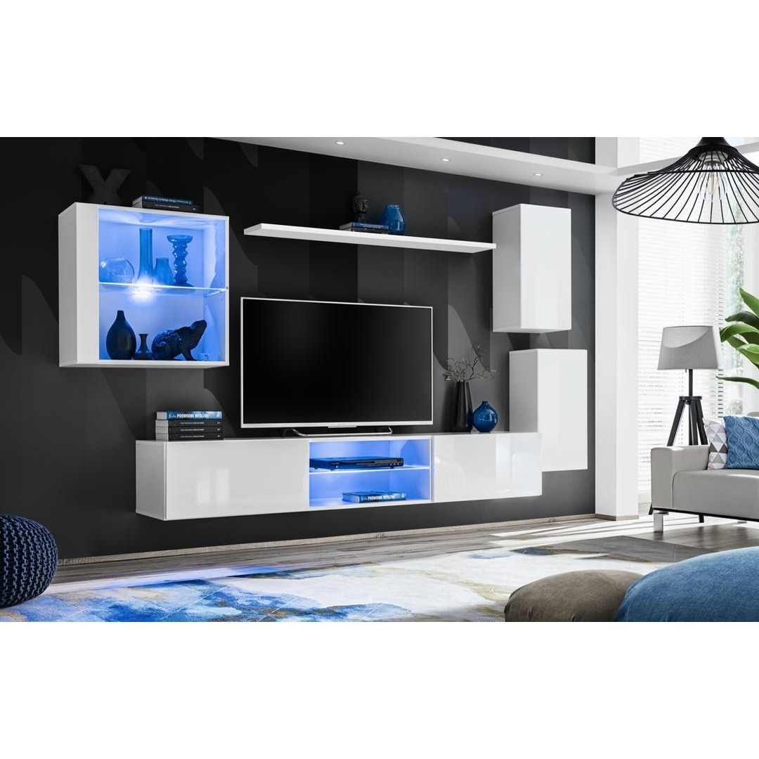 "Switch XXIII Wall Entertainment Unit For TVs Up To 75"" - White 250cm White" - image 1
