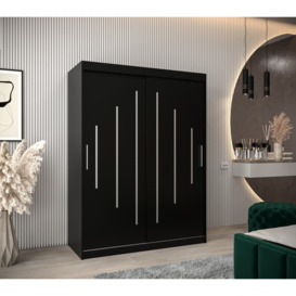 York Sliding Door Wardrobe 150cm - Black 150cm - thumbnail 2