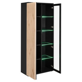 Cameron Tall Display Cabinet 80cm - Black 80cm - thumbnail 2