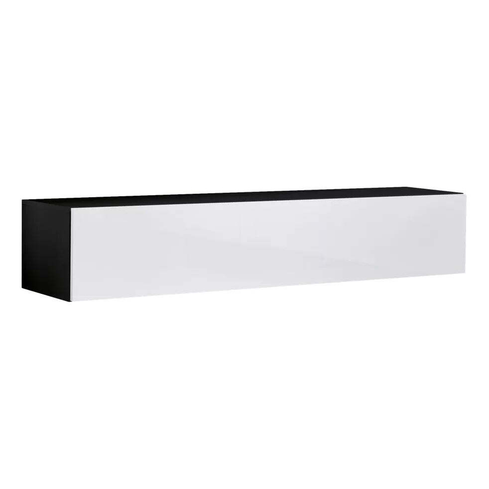 Fly 30 TV Cabinet 160cm - White Gloss 160cm Black Matt - image 1