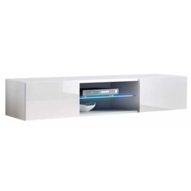 Fly 33 TV Cabinet 160cm - White Gloss 40cm Black Matt - thumbnail 2