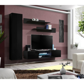 "Fly R1 Entertainment Unit For TVs Up To 60"" - 210cm Black White Gloss" - thumbnail 3