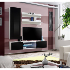 "Fly S1 Entertainment Unit For TVs Up To 49"" - 160cm Black White Gloss" - thumbnail 2