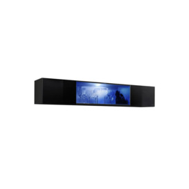 Fly 52 Display Cabinet 160cm - Black Gloss 160cm Black Matt - thumbnail 1
