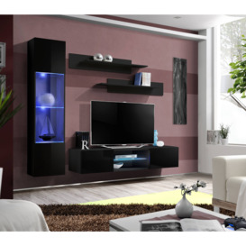 "Fly R3 Entertainment Unit For TVs Up To 60"" - 210cm Black Black Gloss"