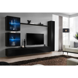 "Switch XVIII Entertainment Unit For TVs Up To 75"" - Black 280cm Black"