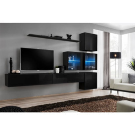 "Switch XIX Entertainment Unit For TVs Up To 75"" - Black 280cm Black"