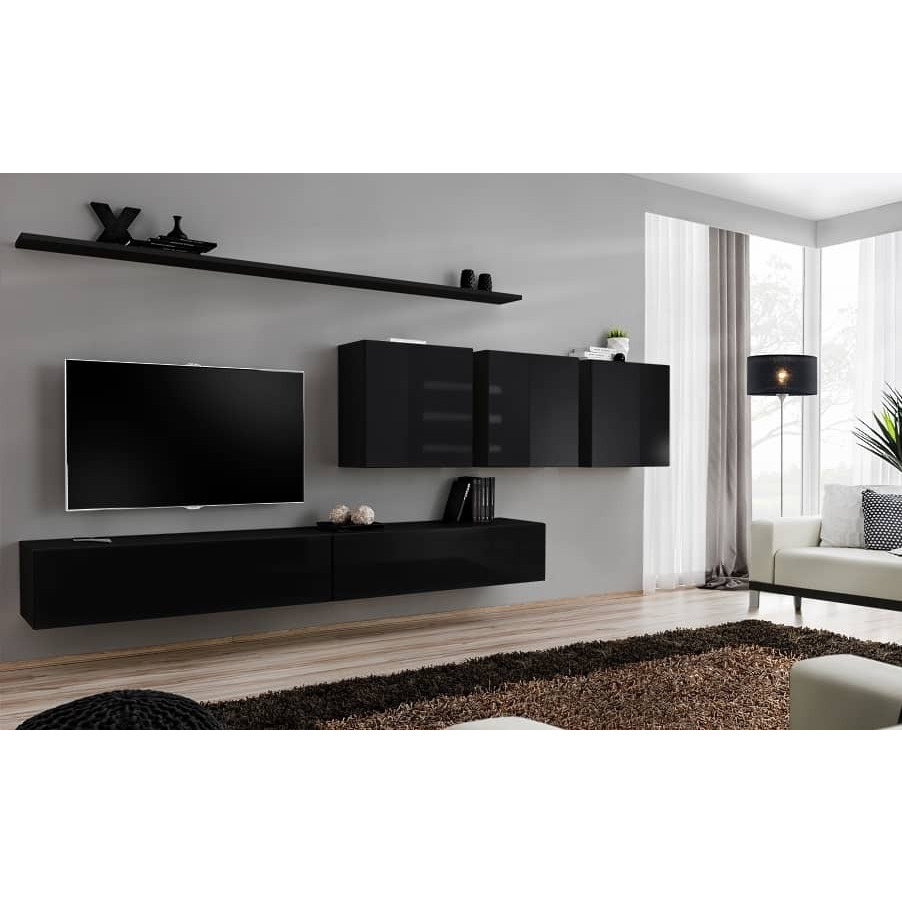 "Switch VII Entertainment Unit For TVs Up To 49"" - Black 340cm Black" - image 1