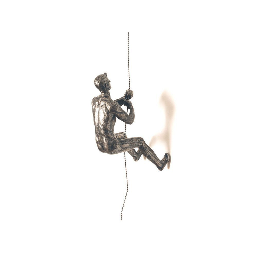 Abseiling Man Wall Hanging in Silver Finish