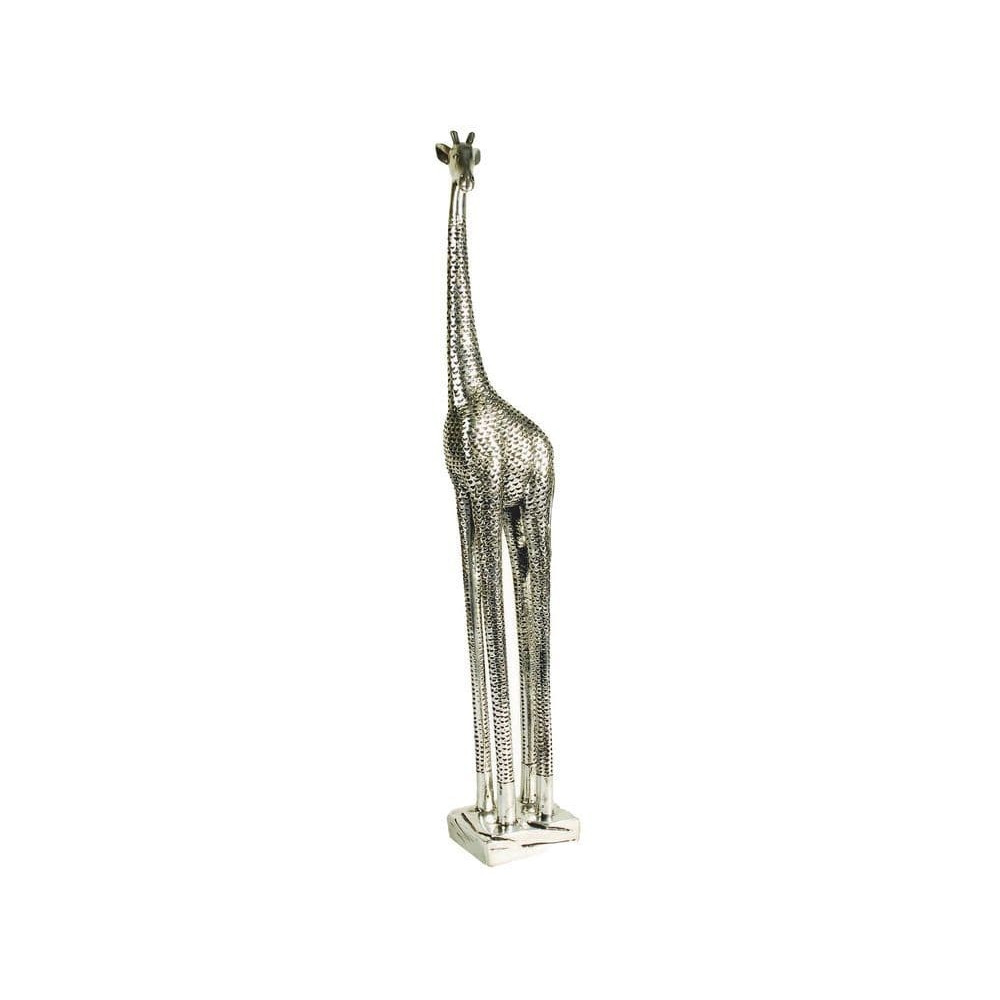 Carmelo Giraffe Statue in Silver Finish- Large