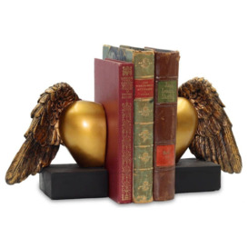 Angel Wing and Heart Bookends