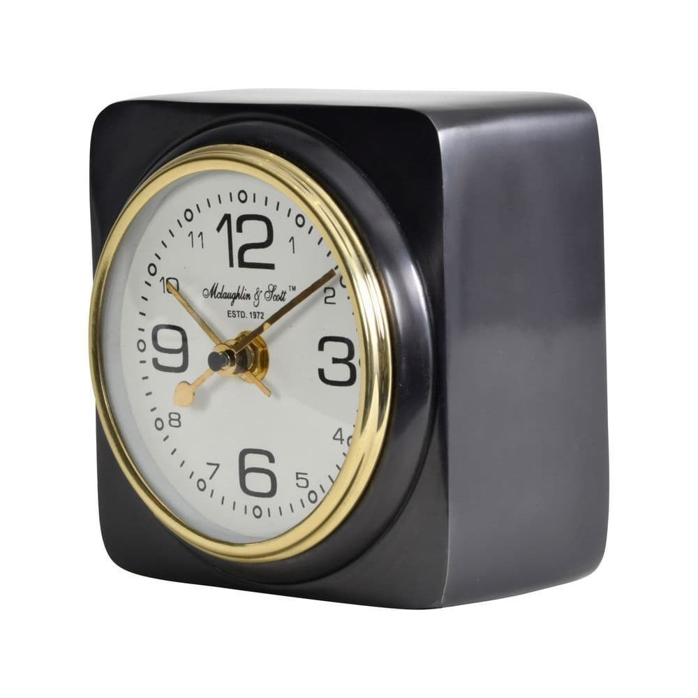 Thorburn Black Cube Mantel Clock