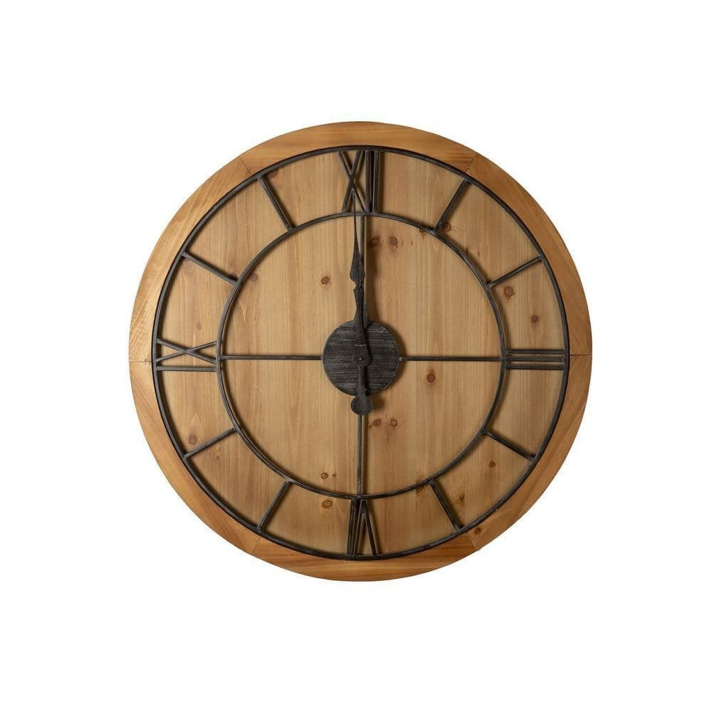 Evermore Round Wood Wall Clock - Large
