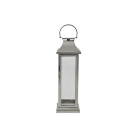 Mari Silver Nickel Metal Candle Lantern - Large