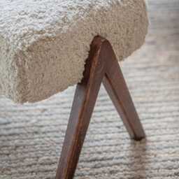 Scoop Footstool in Cotton Rug by Atkin And Thyme, H43 x W74 x D43 cm - thumbnail 2