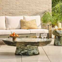 Lucy Side Table Green Marble Finish by Atkin And Thyme, H46 x W40 x D40 cm - thumbnail 5