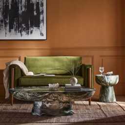 Lucy Side Table Green Marble Finish by Atkin And Thyme, H46 x W40 x D40 cm - thumbnail 3