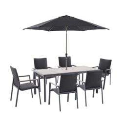 Savannah 6 Seat Dining Set with Parasol - Birch by Atkin And Thyme - thumbnail 5
