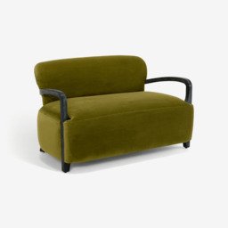 Aviator Loveseat in Apple Green Velvet by Atkin And Thyme, H73 x W122 x D74 cm, Seat Height 44.5 cm - thumbnail 5