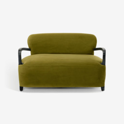 Aviator Loveseat in Apple Green Velvet by Atkin And Thyme, H73 x W122 x D74 cm, Seat Height 44.5 cm - thumbnail 2