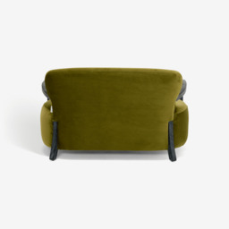 Aviator Loveseat in Apple Green Velvet by Atkin And Thyme, H73 x W122 x D74 cm, Seat Height 44.5 cm - thumbnail 4